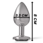 Plug anal en aluminium avec verre noir 8 cm – photo 4