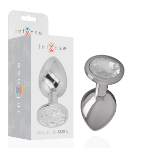 Aluminium Anal Plug 9 cm with Silver Crystal – Size L – image 1