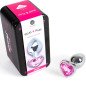 Metal heart-shaped butt plug, fuchsia, size S, 7 cm – image 2