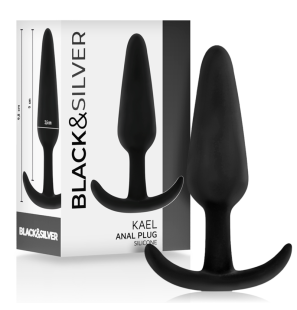 Black and Silver Kael Silicone Anal Plug with Medium Handle – image 2