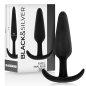Black and Silver Kael Silicone Anal Plug with Medium Handle – image 2