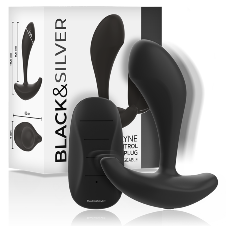 Dwayne siliconen anaalplug met afstandsbediening Black en Silver