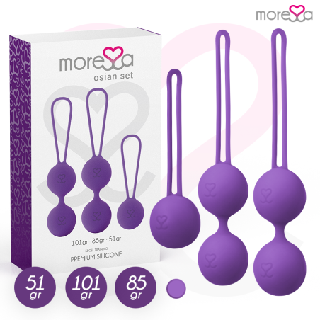 MORESSA Osian Set mit Vaginalkugeln aus Premium-Silikon, lila – Bild 2