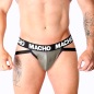 MACHO leren jockstrap voor mannen in grijs en beige – foto 1