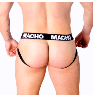 MACHO leren jockstrap voor mannen in grijs en beige – foto 4