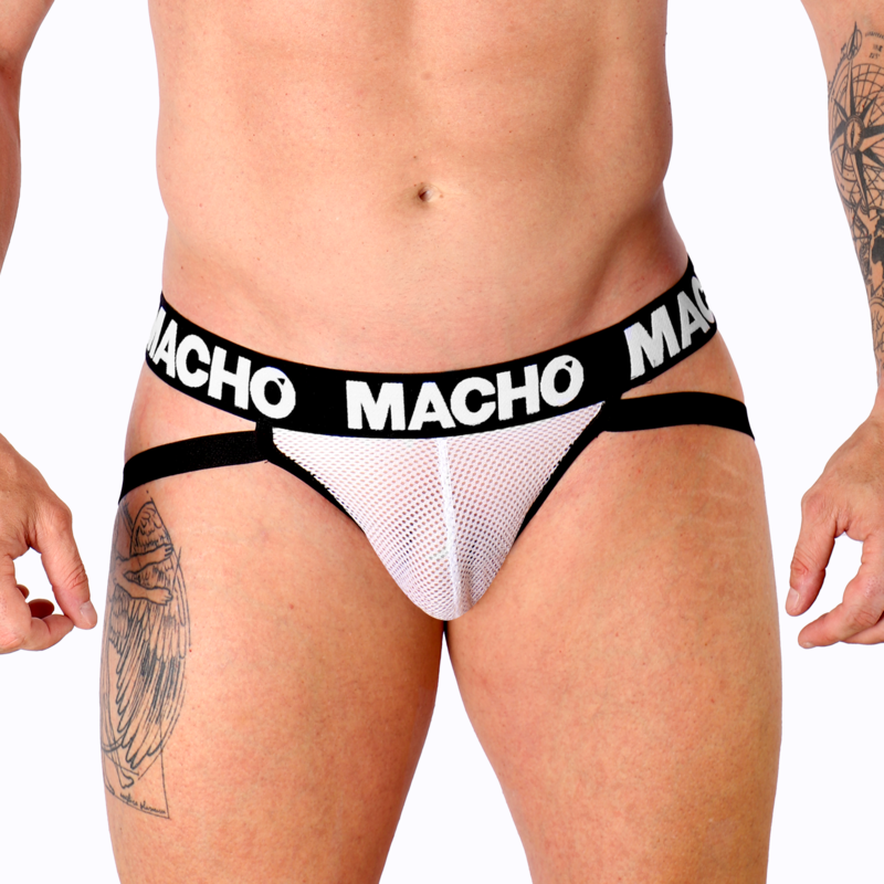 MACHO White Grid Jockstrap for Men – image 1 MACHO White Grid Jockstrap for Men – image 1