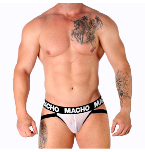 MACHO witte grid jockstrap voor mannen – foto 5