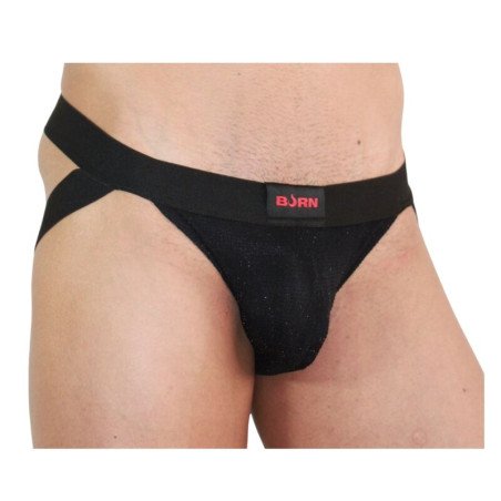 Zwarte glanzende jockstrap voor heren BURN – foto 5
