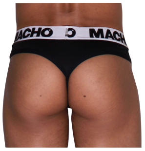 Męski string MACHO czarny na czarnym – zdjęcie 3