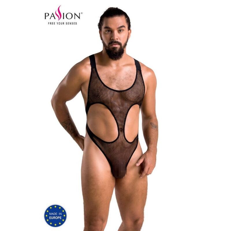 Black men's body harness with lion design – image 1