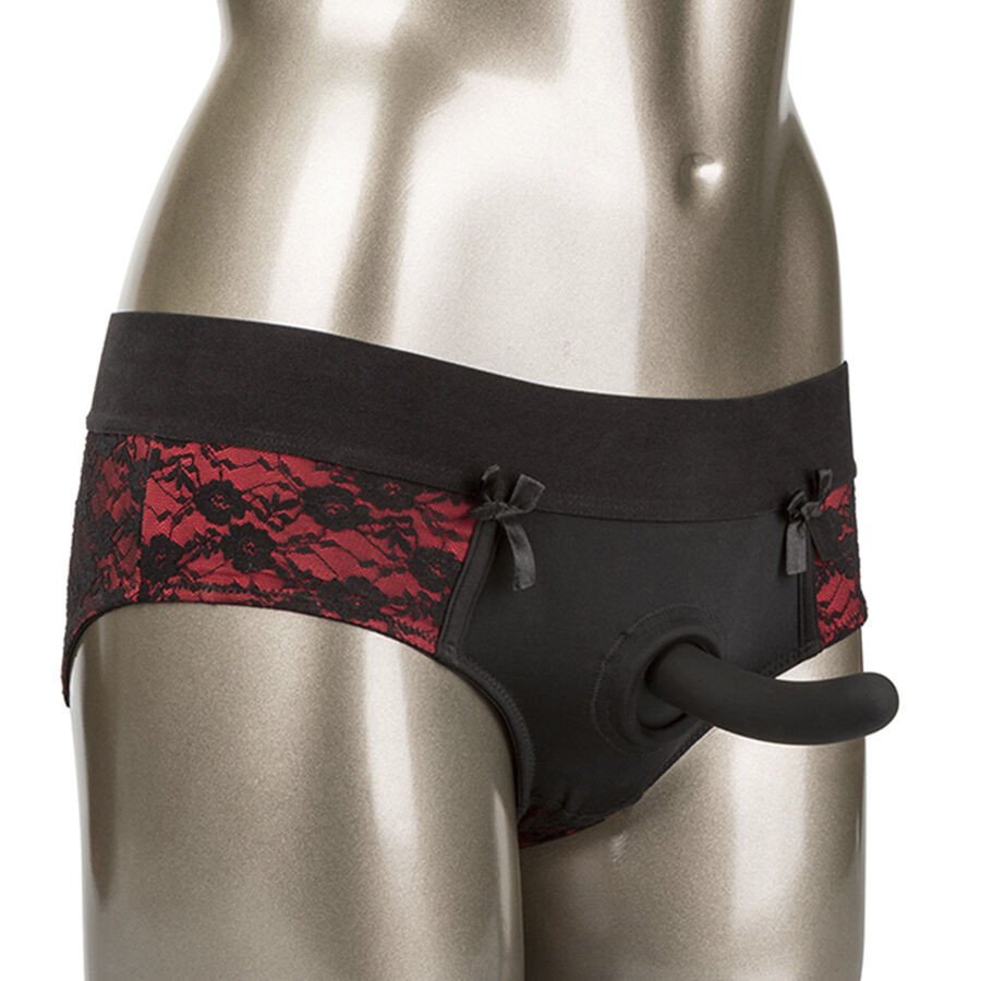 CaleXotics Scandal crotchless knickers set with dildo – image 1