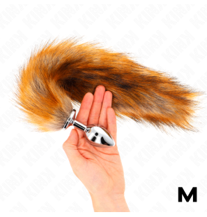 Brown Anal Plug, Size M, with 40 cm Synthetic Tail – image 1