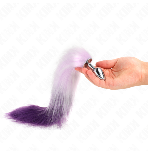 Petit plug anal avec queue synthétique de 40 cm, violet – photo 1