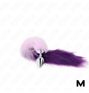 Plug anal taille M avec queue synthétique violette de 40 cm – photo 2