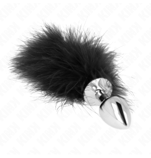 Plug anal en acier inoxydable avec plume, 11 x 7 cm – photo 3