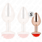 KINK anaalplug 7,8 cm in rood, roze en goud – foto 3