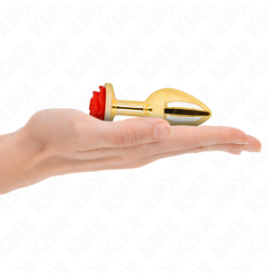 Analplug Größe M, 7 cm, in Rot, Rosa und Gold – Bild 1