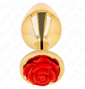 Medium Anal Plug, 7 cm, Red, Pink and Gold – image 2