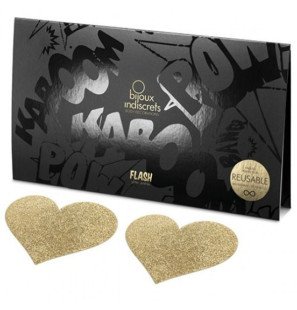Bijoux Indiscrets Flash Gold Heart Nipple Covers – image 4