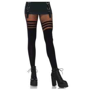 Leg Avenue black fishnet tights with a playful fishnet pattern – image 1