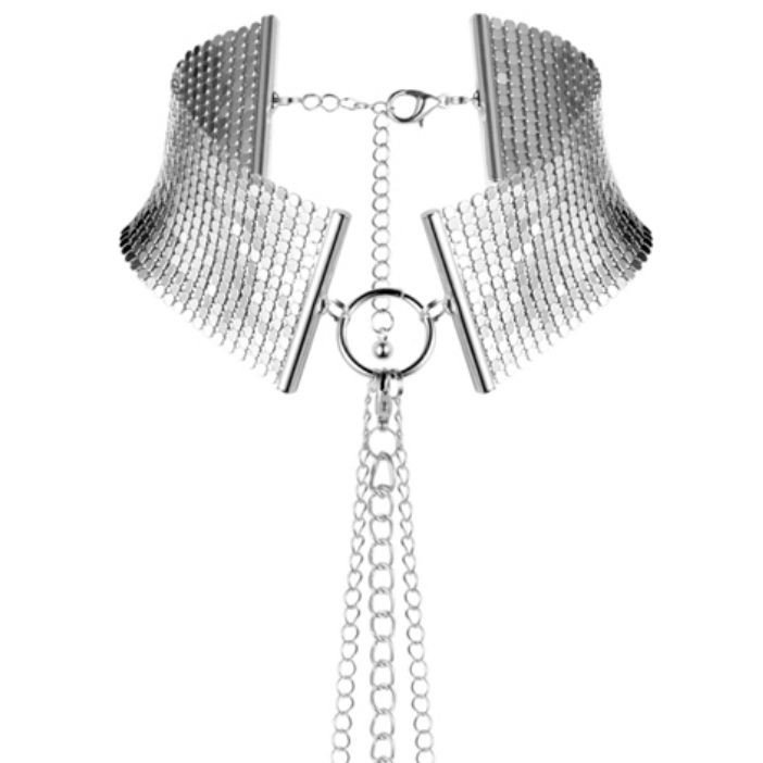 Silver-coloured metallic chain for adults – image 1
