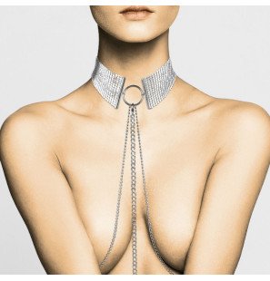 Silberfarbene Metallic-Kette für Erwachsene – Bild 3