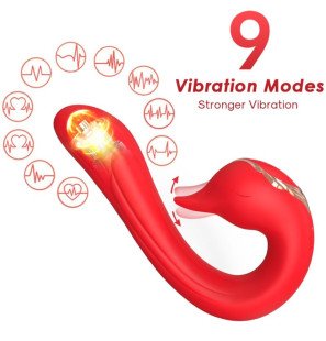 Armony Dolphin Multi-Position Vibrator with Heat Function, Red – image 1