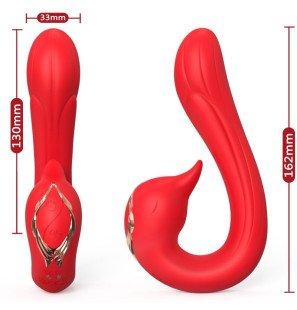 Armony Dolphin Multi-Position Vibrator with Heat Function, Red – image 2