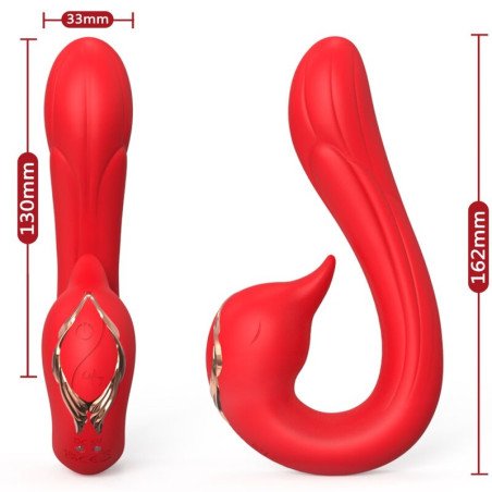 Armony Dolphin multipositievibrator met warmte-effect rood – foto 2