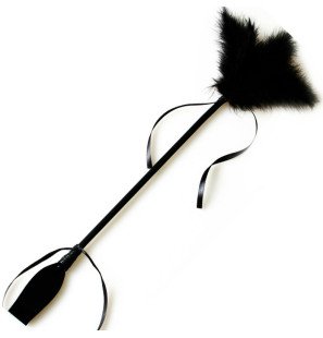 Fouet noir avec plume pour des sensations ludiques – photo 1