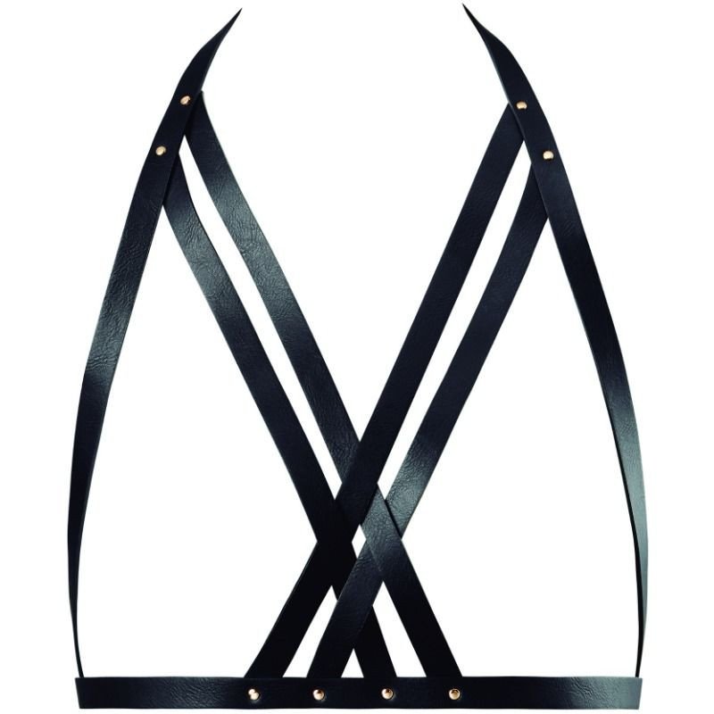 Zwarte halter-harness van Bijoux Indiscrets Maze – lingerieaccessoire van 90 cm – foto 1