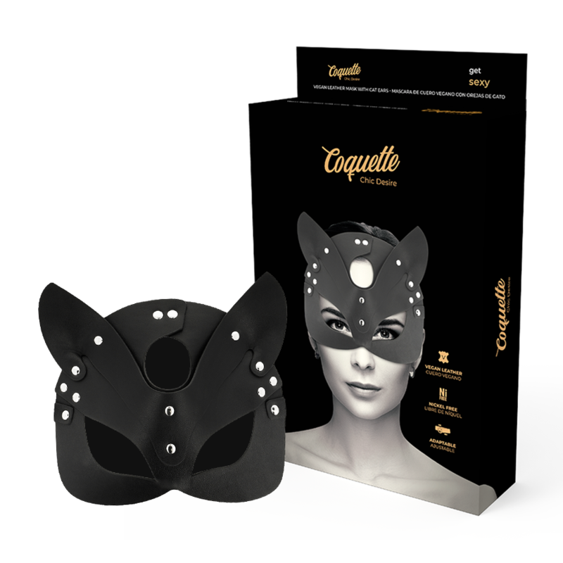 Masque en cuir vegan avec oreilles de chat Coquette Chic Desire – photo 1 Masque en cuir vegan avec oreilles de chat Coquette Chic Desire – photo 1