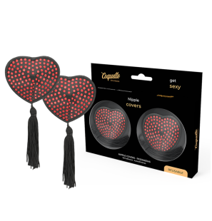 Red and black nipple covers for adults – image 1
