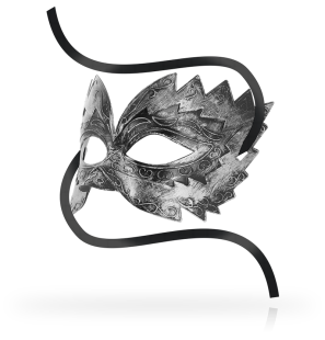Silver-Coloured Venetian Mask for Adults – image 2