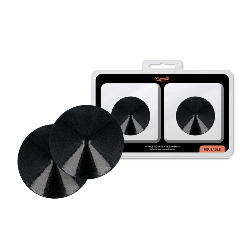 Metal nipple covers with black circles – image 1