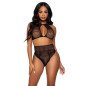 LEG AVENUE Two-Piece Lingerie Set with Halter Neck, Crop Top and Thong – image 1