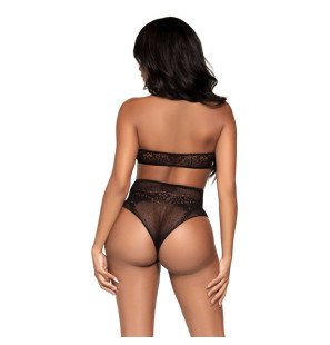 LEG AVENUE parure de lingerie deux pièces avec col américain, haut court et string – photo 2