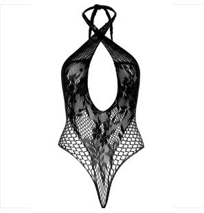 Leg Avenue black lace halter teddy – image 6