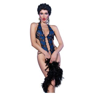 Blue crotchless bodysuit for women, S/M, by CHILIROSE – image 1