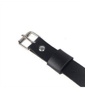 Black leather leg harness with chain – one size – image 7
