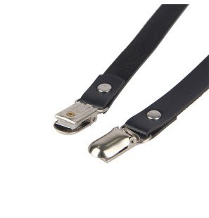 Schwarzes Leder-Bein-Geschirr mit Kette – Einheitsgröße – Bild 8