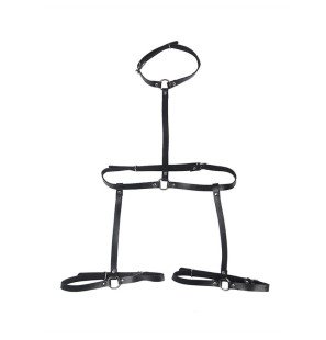 Harnais de corps en cuir noir SUBBLIME FETISH pour adultes – photo 4