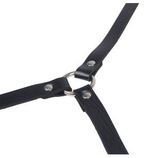Harnais de corps en cuir noir SUBBLIME FETISH pour adultes – photo 6