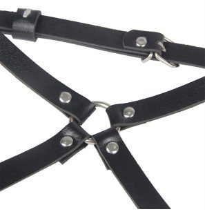 Schwarzes Taillen- und Beingeschirr aus Leder SUBBLIME One Size – Bild 5