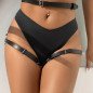 Harnais de taille et de jambes en cuir noir SUBBLIME – Taille unique – photo 8