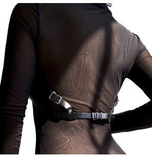 Subblime zwart leren borsttuig voor volwassenen, one size – foto 3