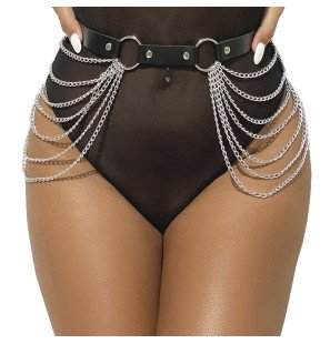 Kettengürtel aus schwarzem Leder von SUBBLIME FETISH – Einheitsgröße – Bild 1