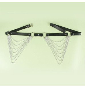 Zwarte leren kettingriem van SUBBLIME FETISH – one size – foto 4
