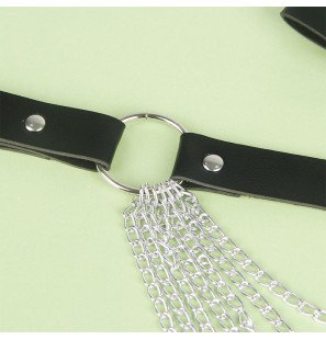 Ceinture à chaîne en cuir noir SUBBLIME FETISH – taille unique – photo 5