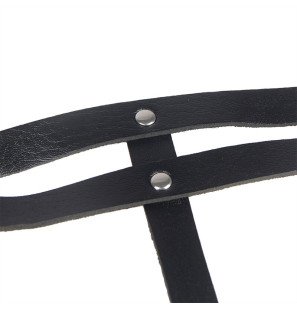 Subblime schwarzer Leder-Kettengürtel mit Ringen – One Size – Bild 7